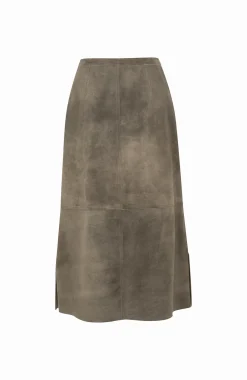Sophia Vintage Leder Midi Rock