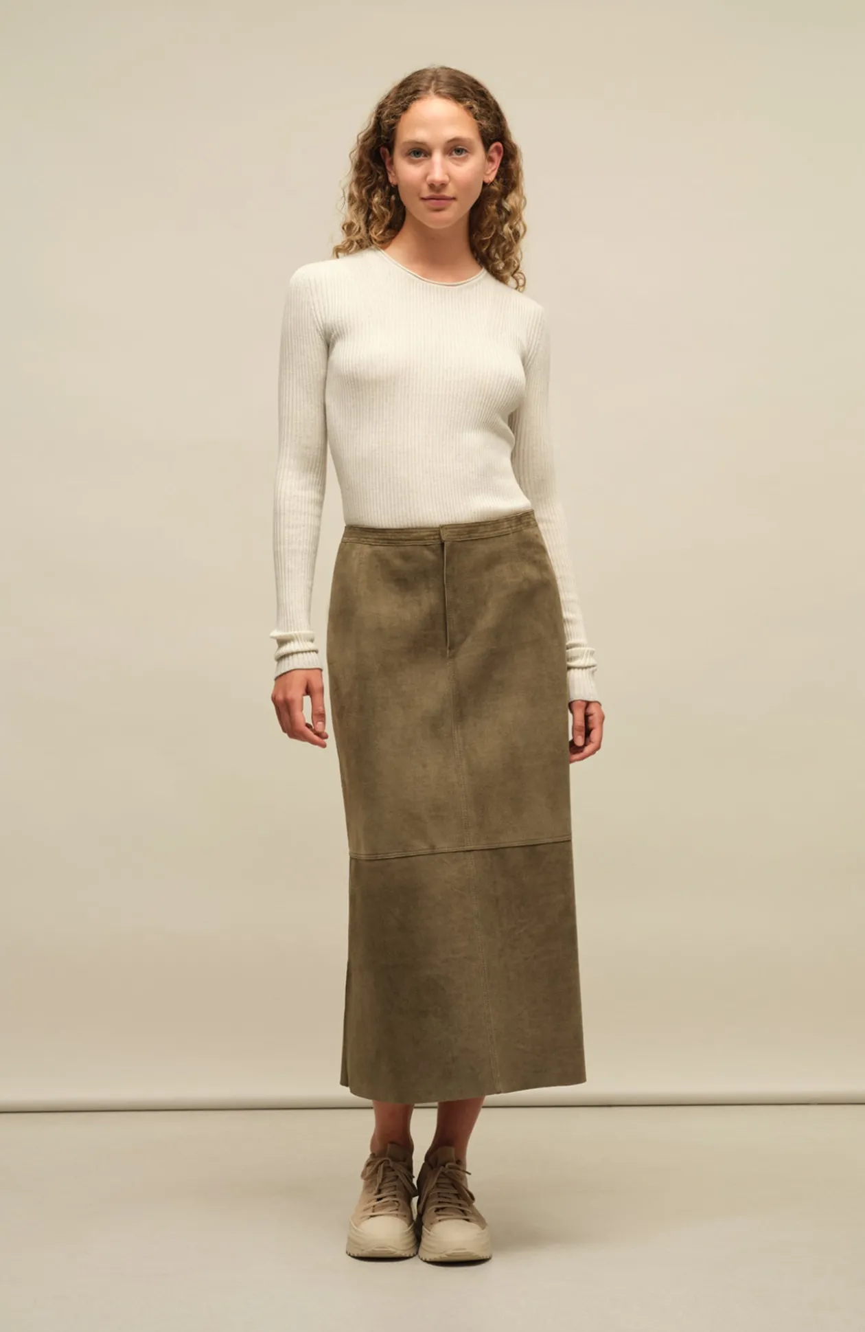 Sophia Vintage Leder Midi Rock