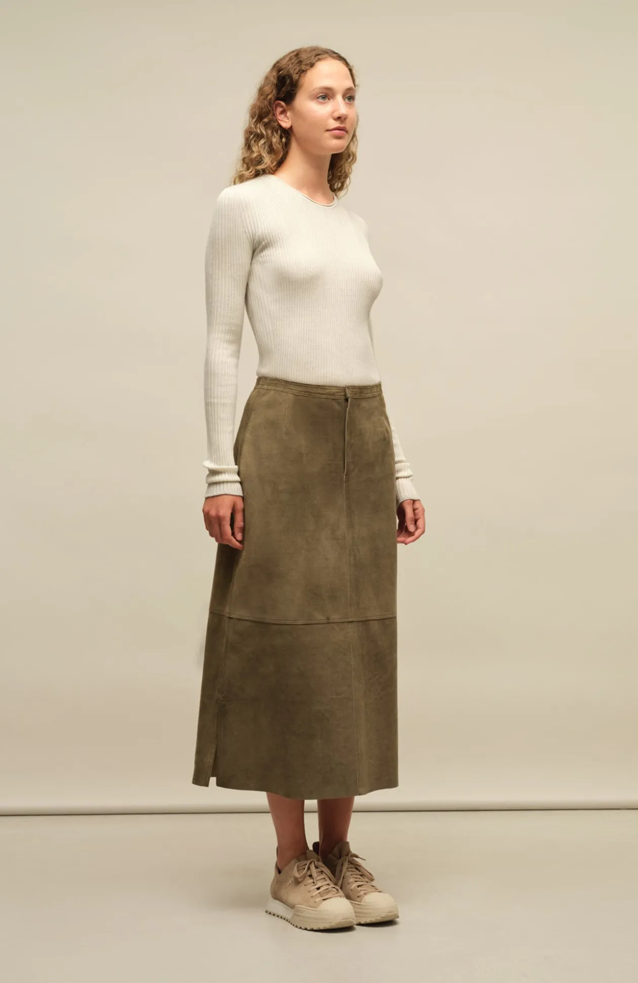 Sophia Vintage Leder Midi Rock
