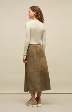 Sophia Vintage Leder Midi Rock