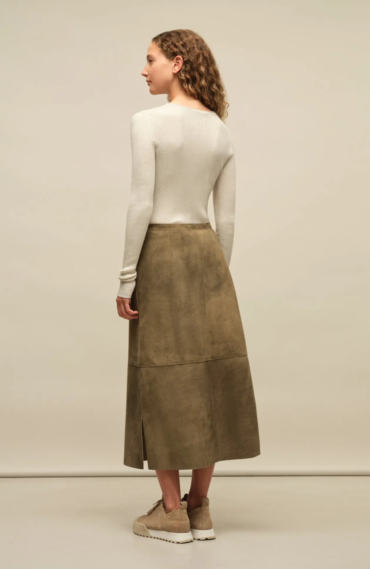 Sophia Vintage Leder Midi Rock