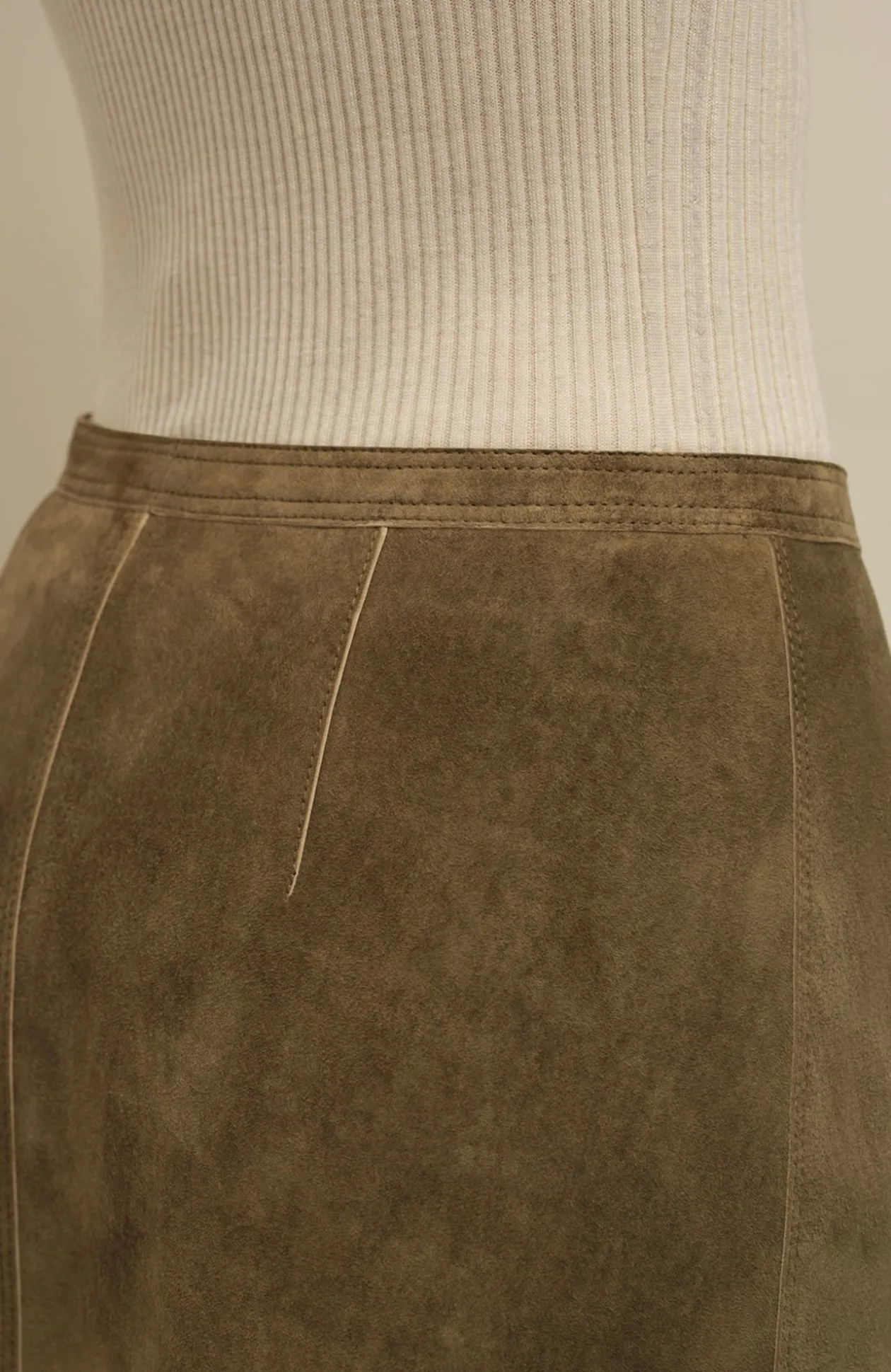Sophia Vintage Leder Midi Rock